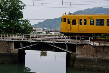 電車のクローズアップ