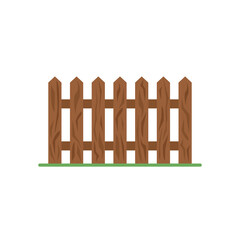 Wooden fence isolated on white background. Vector illustration