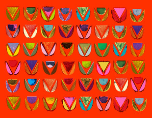 Seventies Style geometric floral pattern 