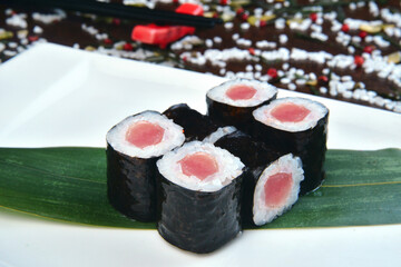 Sushi set, Japanese food, roll, Fresh and delicious sushi Japanese food.Image of Japanese food