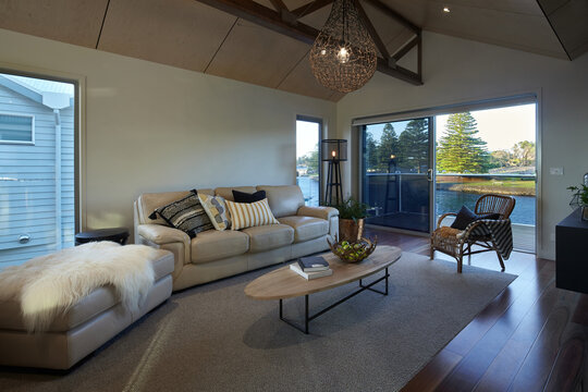 Luxury living space in contemporary architect designed home