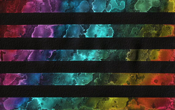Watercolour Stripes On Black