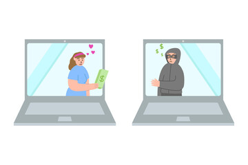 Online dating fraud. Deceiver and victim