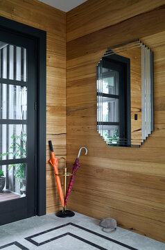 Art Deco inspired entrance to modern home