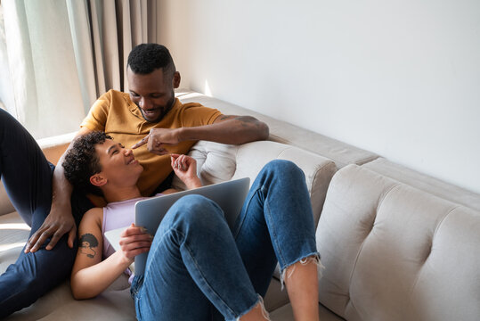 Couple Looking Each Other At Home