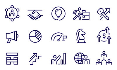  Business and Strategy Icons Set. vector design 