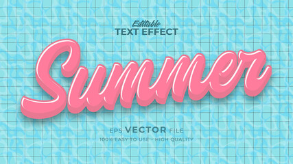 Editable text style effect - retro summer pool text in grunge style theme