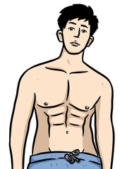 Fototapeta premium cute man cartoon on white background