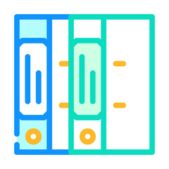 folders with documentation stationery color icon vector. folders with documentation stationery sign. isolated symbol illustration