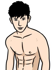 Fototapeta premium cute man cartoon on white background