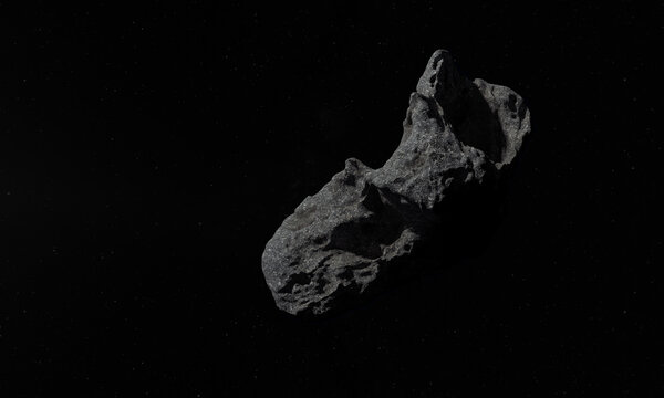 Meteorite in the dark of space