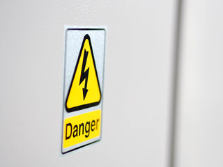 Label danger of electric panel.