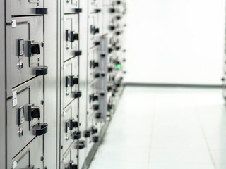 Electrical switchgear, Industrial electrical switch panel at substation in industrial zone at power plant