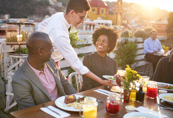 Upscale restaurant dining