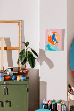 space inside a painter's studio