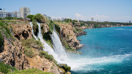 Fototapeta na wymiar Big waterfall in Turkey Antalya