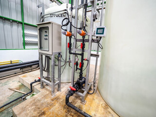 Local control panel of water treatment plant in power plant.