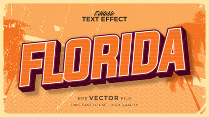 Editable text style effect - retro summer text in grunge style theme