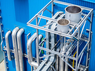 Piping and insulation of steam in boiler systems for industrial zone in Combined-Cycle Co-Generation Power Plant with closed up