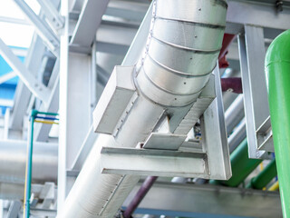 Support of steam pipe in power plant.