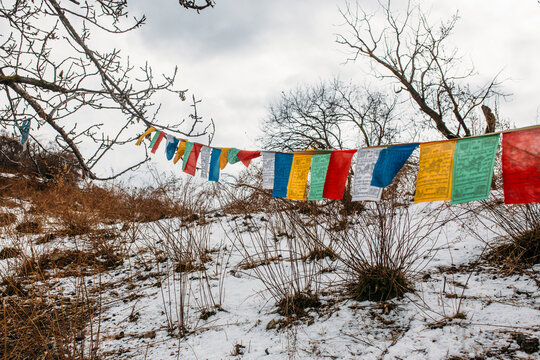Old prayer flags in Tibet