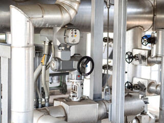 Motor operate valve for On-Off type which apply industrial zone and popular to install with tank, pipe, pump and pond in Combined-Cycle Co-Generation Power Plant.