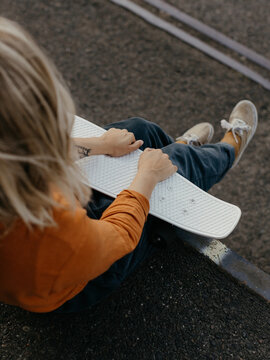 Girl with skateboard