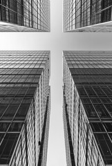 Fototapeta premium Exterior of modern office building. Architecture abstract background