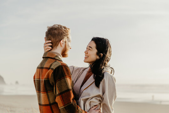 Couple in sand dunes