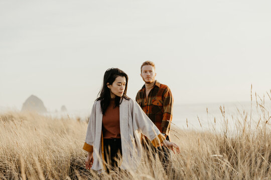 Couple in sand dunes