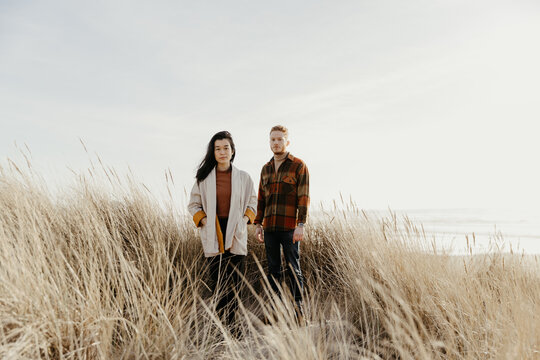 Couple in sand dunes