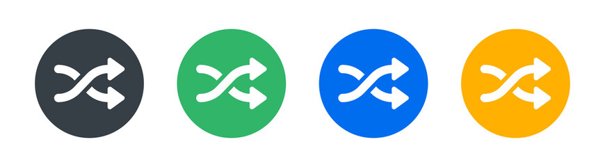 Shuffling icon, change order, random sign. Mix vector symbol. Intersecting arrows icon.