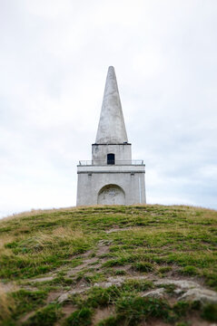 Looking up at Killiney Obelisk in Dublin
