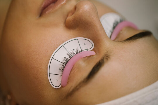 Young Woman Getting Natural Eyelash Treatment
