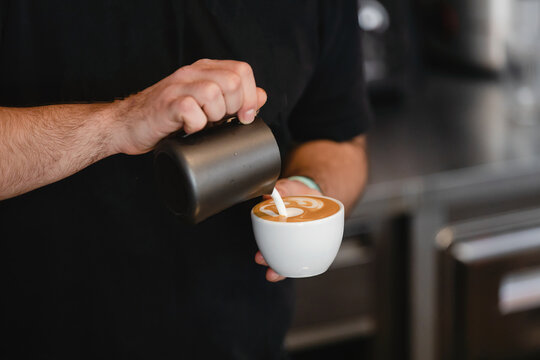 Barista Making A Cappuccino.