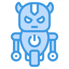 Robot blue line icon