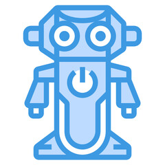 Robot blue line icon