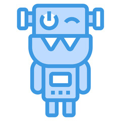 Robot blue line icon