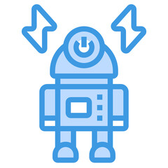 Robot blue line icon