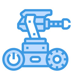 Robot blue line icon