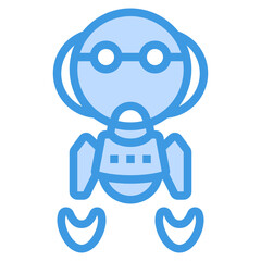 Robot blue line icon