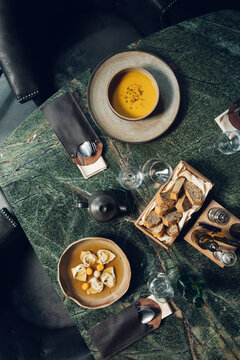 Cream Soup Vegetarian And Consomm&eacute;