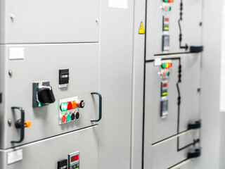 Electrical switchgear, Industrial electrical switch panel at substation in industrial zone at power plant