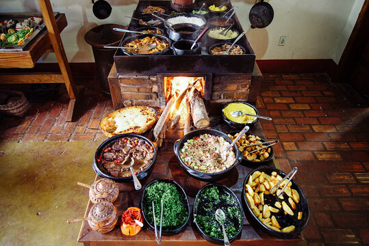 Brazilian home made food in a traditional restaurant