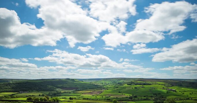 Oakley Walls wide angle Timelapse, looking towards Danby Dale and Fryup North York Moors