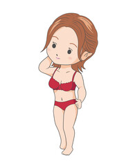 セクシーな下着姿の女性