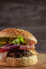 hamburger with fries