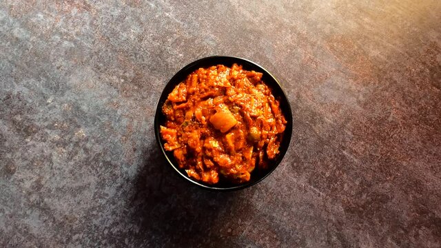 Indian traditional spicy mixed vegetable pickle