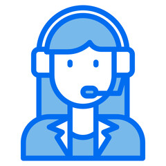 Customer service blue line icon