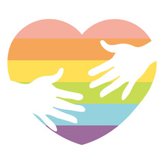 Obraz premium LGBTQ ハートを抱える両手
